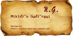 Miklós Györgyi névjegykártya